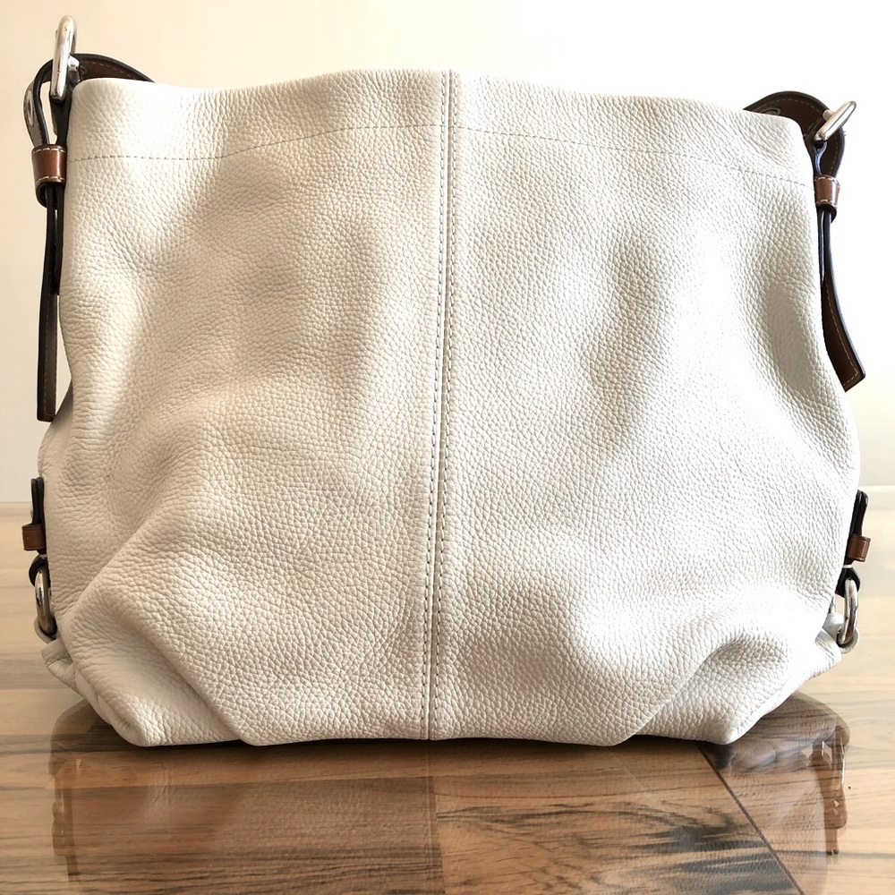 Coach white leather bag